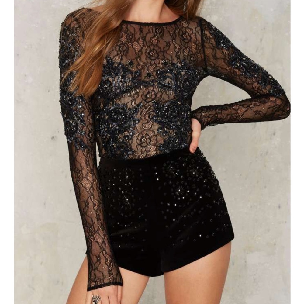 Nasty Gal Collection beaded bodysuit